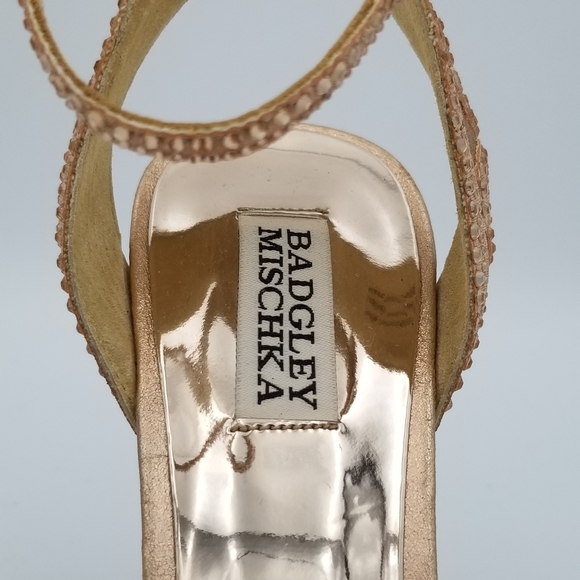 Badgley Mischka Hart Crystal Embellished Evening Shoes, Rose Gold, Women's 9.5 - Picture 5 of 16